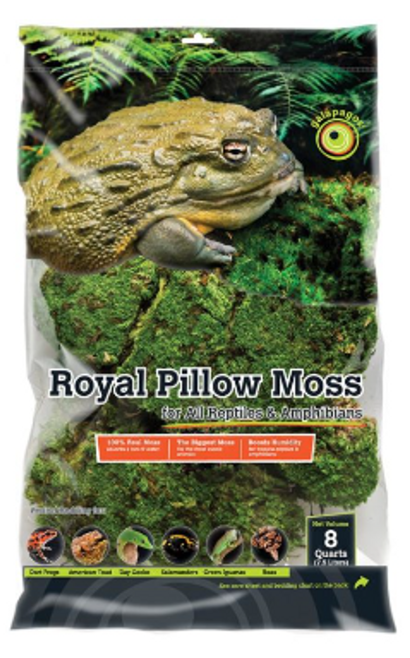 Galapagos Reptile Gear Royal Pillow Moss Reptile & Amphibian Bedding 8 qt -  Feeders Pet Supply