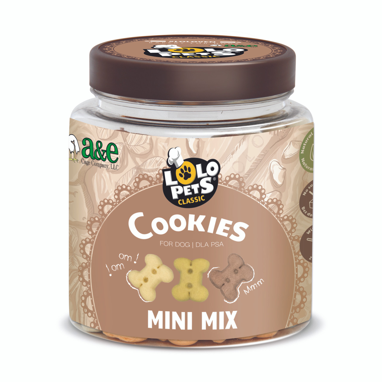 A&E Lolo Pets Classic Mini Bone Shaped Assorted Flavored Dog Biscuit