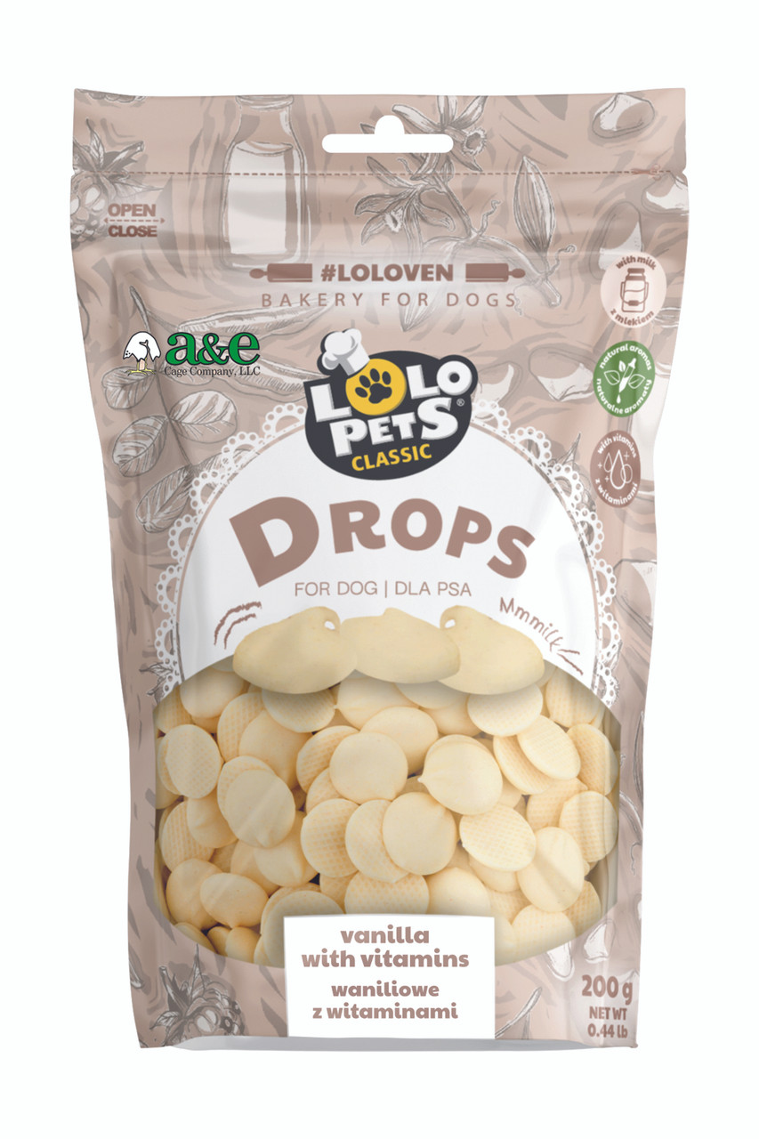 A&E Lolo Pets Classic Vanilla Flavored Yogurt Drops Dog Treats