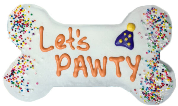 Pawsitively Gourmet Let's Pawty Birthday Dog Cookie 6 in - Feeders