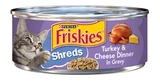 Friskies Savory Shreds Turkey & Cheese Dinner in Gravy Canned Cat Food