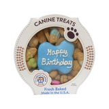 Claudia's Canine Bakery Happy Birthday Peanut Butter Cookie/Blue Box Dog Treats 10 oz