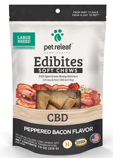 Pet Releaf Edibites Peppered Bacon Soft Chews for Large Breed Dogs 7.5 oz