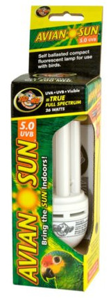 Zoo Med Avian Sun 5.0 Uvb Compact Fluorescent Bulb For Birds 26 watt