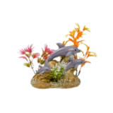 Blue Ribbon Dolphin Scene Aquarium Ornament 