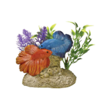 Blue Ribbon Exotic Environments Aquatic Scene With Bettas Aquarium Ornament 