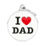 Myfamily Large Enamel "I Love Dad" Personalized Dog ID Tag 
