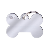 Myfamily Chrome Plated Brass Bone Shaped Personalized Dog ID tag