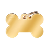 Myfamily Bone Shaped Golden Brass Personalized Dog ID Tag