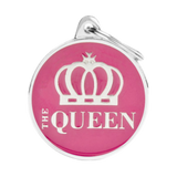 Myfamily Enamel "The Queen" Round Personalized Dog ID Tag 
