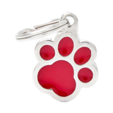Myfamily Enamel Red Paw Personalized Dog ID Tag 