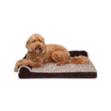 Furhaven Deluxe Chaise Two-Tone Faux Fur & Suede Lounge Dog Bed