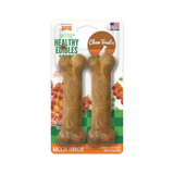 Nylabone Healthy Edibles All-Natural Long Lasting Bacon Flavor Chew Dog Treats, Twin Pack