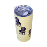 E & S Imports Serengeti Black Dachshund Stainless Steel, Vacuum Insulated Tumbler with Spill Proof Lid 20 oz
