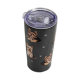 E & S Imports Serengeti Yorkie Stainless Steel, Vacuum Insulated Tumbler with Spill Proof Lid 20 oz