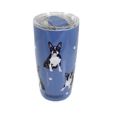 E & S Imports Serengeti Boston Terrier Stainless Steel, Vacuum Insulated Tumbler with Spill Proof Lid 20 oz