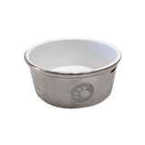 Spot Titanium Stoneware Pawprint Dog Food & Water Bowl