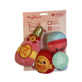 Hugsmart Valentine's Day Backyard Picnic Plush Dog Toys 3 pk