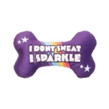 Fuzzyard Pride I Don't Sweat, I Sparkle Bone Plush Dog Toy 