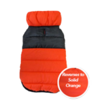 Spot Reversible Orange Puffer Dog Coat