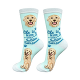 E & S Imports Life is Better With a Golden Retriever Teal Socks 