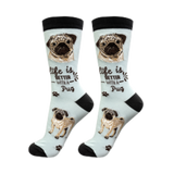 E & S Imports Life is Better With a Tan Pug Socks 