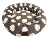 Pet Obsession Grey Polka Dot Fleece Cuddler Pet Bed 20 in