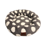 Pet Obsession Grey Polka Dot Fleece Cuddler Pet Bed 20 in
