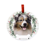 E & S Imports Australian Shepherd Ceramic Holiday Ornament 