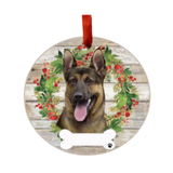 E & S Imports German Shepherd Ceramic Holiday Ornament 