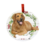 E & S Imports Golden Retriever Full Body Ceramic Holiday Ornament 