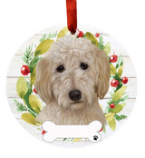 E & S Imports Goldendoodle Ceramic Holiday Ornament 