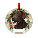 E & S Imports Labrador Chocolate Ceramic Holiday Ornament 