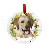 E & S Imports Labrador Yellow Ceramic Holiday Ornament 