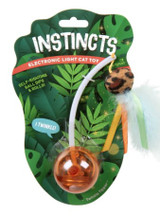 Smartykat Instincts Twinkle Tipper Electronic Light Ball with Self-Righting Cat Teaser Wand Toy 