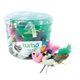 Coastal Pet Products Turbo Birds with Feather Tails & Line Loop 