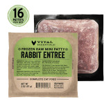 Vital Essentials Frozen Raw Protein Rabbit Cat Food Mini Patties 16 ct