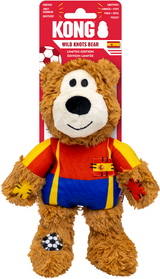 Kong Limited Edition Soccer Spain Wild Knots Bear Dog Toy 7 in