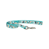Coastal Pet Products Ribbon Dog Leash-Teal Sketched Abstract