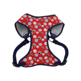 Coastal Pet Products Ribbon Designer Wrap Adjustable Dog Harness- Red with Paws
