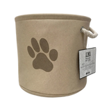Kole Imports Tan Big Paw Round Pet Storage Bin 