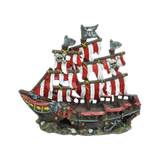 Penn-plax Striped Pirate Ship Fish Ornament Small