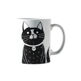 M-pets Pet Family Moonpie Black and White Ceramic Mug 