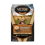 Victor Pet Food Raw Blend Farm Chicken Freeze-Dried Chicken Breast Recipe + High-Protein Chicken Kibble Dog Food 4 lb