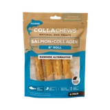 Collachews 6 in. Rawhide Alternative Salmon Collagen Roll Natural Dog Treat 4 pk