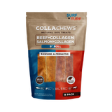 Collachews 9 in. Rawhide Alternative Salmon and Beef Flavors Collagen Roll Natural Dog Treat 8 pk