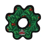Tuffy's Holiday Gear Ring Wreath Durable Plush Dog Toy 7.5 in