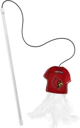 Pets First Louisville Cardinals Jersey Teaser Wand wtih Catnip 