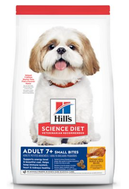 Hill's Science Diet Senior 7+ Small Bites Chicken Meal, Barley, & Rice Recipe Dry Dog Food