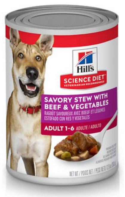 Hill's Science Diet Adult Savory Stew With Beef & Vegetables Canned Dog Food